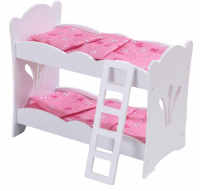 Кроватка для кукол двухъярусная с лесенкой
