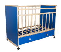 Детская кроватка на колёсах или качалке с ящиком