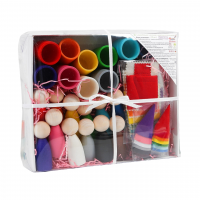 Счетный материал  «Гномики большие в колпачках, с кроватками и стаканчиками»