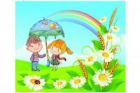 Магнитная доска для выставки рисунков "Радуга"