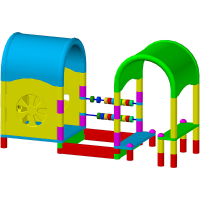 Песочница с беседкой и счетами (пластик)