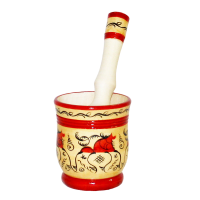 Ступка с мезенской росписью (6,5 см)