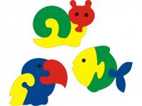 Мозаика мягкая "Мини-фигурки животных" 3 шт