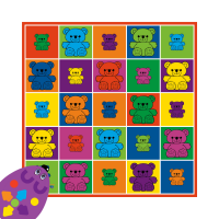 Тематическое поле "Семейка медведей. Цвета" (1 элемент)