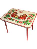Стол с художественной росписью малый с холодной росписью, травка "Ягоды", 1-ой ростовой категории