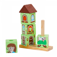 Кубики деревянные на палочке «Ежик»