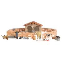 Набор фигурок животных cерии "На ферме": Ферма игрушка, бычок, баран, фермер, инвентарь - 17 предметов