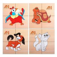 Разрезные картинки, разделенные на 2-4 части по прямой – комплект