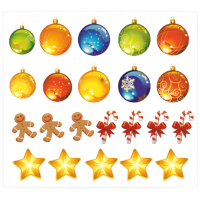 Набор наклеек "Новогодние игрушки"
