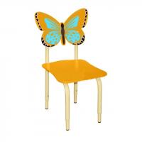 СТУЛ ДЕТСКИЙ НА МЕТАЛЛОКАРКАСЕ РЕГУЛИРУЕМЫЙ "БАБОЧКА" оранжевый