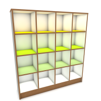 Шкаф для горшков на цоколе, 16 ячеек