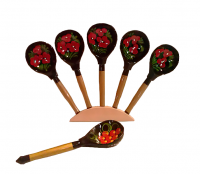 Ложки веерные (5 шт+1) хохлома