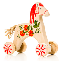 Каталка "Конь малинка" 16 см