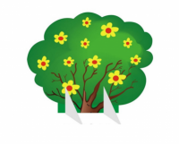 Декорация "Куст с желтыми цветочками"