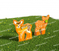 Двусторонний модуль с сенсорными элементами «Тактильный топиарий Оленёнок»