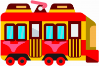 Ширма для сюжетно-ролевых игр ТРАМВАЙ вид сбоку