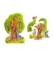 Пазлы "Бременские музыканты на дереве"