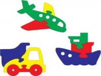 Мозаика мягкая "Мини фигурки транспорт" 3 шт