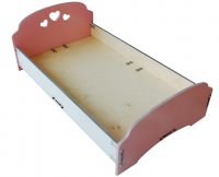 Кроватка для кукол деревянная розовая