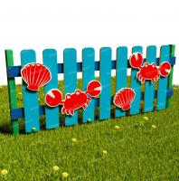 Забор из Экопластика "Крабики-ракушки"