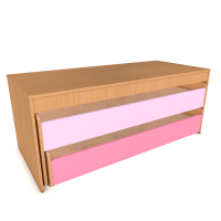 Кровать выкатная двухъярусная в тумбе (1486х670х594 мм)