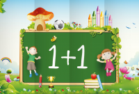 Декорация (задник сцены) "Учат в школе"