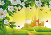 Декорация (задник сцены) "На весеннем лугу"