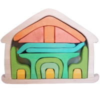 Пазл "Домик с мебелью" пастельные тона