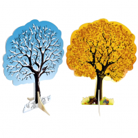 Декорация двусторонняя "Времена года: осень, зима"