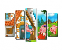 Магнитный модульный стенд "Три поросенка"