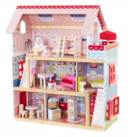 Кукольный домик Ава, с мебелью 10 элементов